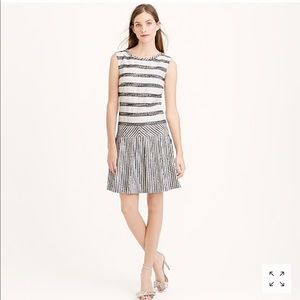 J. Crew size 2 tweed striped drop waist dr…